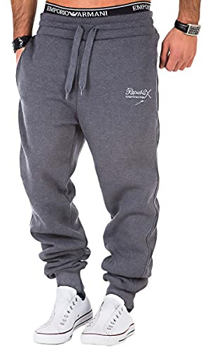 REPUBLIX Herren Sporthose Jogger Jogginghose Sweatpants Trainingshose R-0052 Dunkelgrau XXL