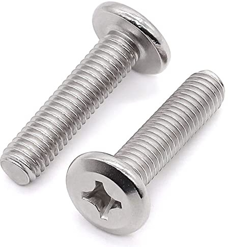 Glvaner (25 pcs) M6-1.0 x 35mm Binding Screws, Flat Round Head Phillips Drive Machine Screw 304 Stainless Steel 18-8 Full Thread, Furniture Screw Connection Bolt Screw
