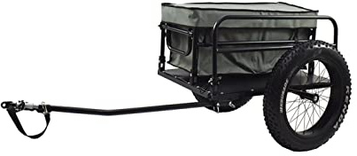 9WS Remolque de bicicleta para bicicleta gorda - Playa, Negro, 60 kg Carga máxima, 21 kg Peso