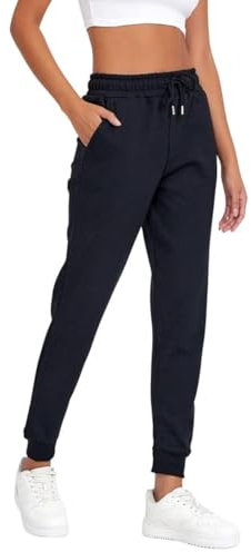 COMEOR Jogginghose Damen - Baumwolle Sporthose Lang Warme Trainingshosen, Frauen Freizeithosen, Sweatpants mit Regular Passform für Fitness, Yoga, Freizeit (Schwarz XL)