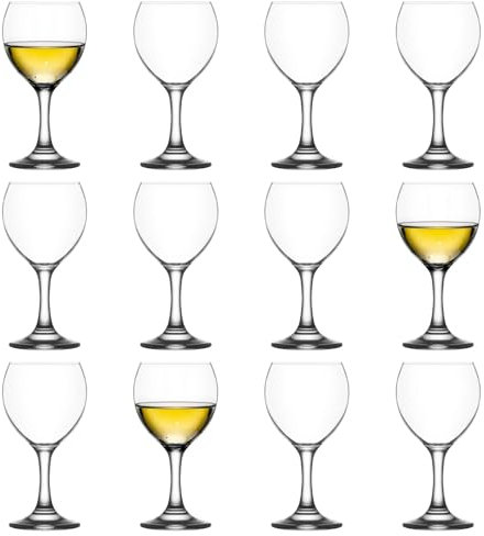 LAV 12x 210ml Misket Weißweingläser - Klein Spülmaschinenfest Glas Hochzeit Weihnachten Geburtstag Party Trinken Glaswaren Kelch Geschenkset