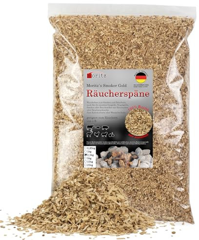 Moritz 2,5 kg virutas para ahumar haya finas 0,75-2 mm ahumar I ahumar en frío pescado carne salchicha queso verduras también para barbacoa I asar harina para ahumar