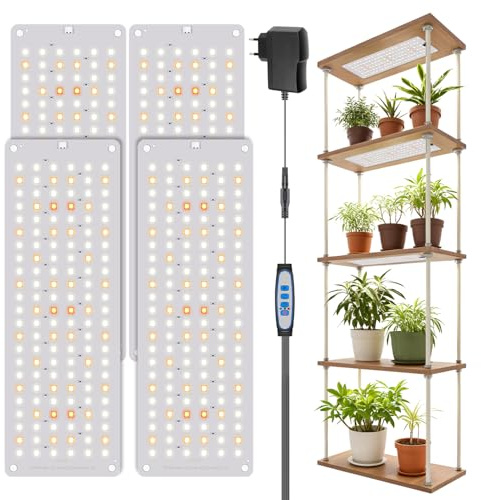 Garpsen LED Pflanzenlampe, 6000K, für die Anzucht von Sämlingen, 4 Paneele