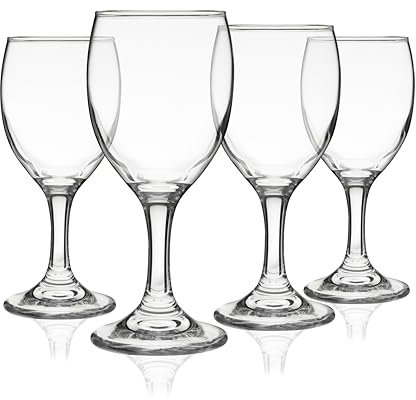 TRUE Vino Small Wine Glasses, Modern Stemmed Glassware for Red Wines, Wine Tasting Events, Dinner Parties, Home Bar Essentials, Clear Mini Drinking Glasses, 4.22 oz, Set of 4