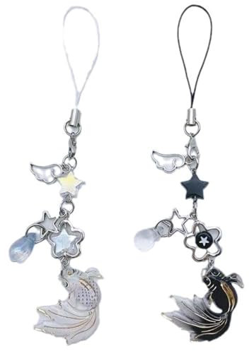 BPTRKOM 2 Stück Handy Anhänger Ästhetischer Y2K Phone Charm- Süßes Telefon Lanyard String für Handytasche,Zubehör für Handytasche, Schlüsselanhänger, Kamera-Anhänger