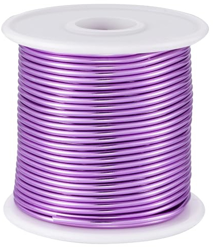 OZXCHIXU 12 Gauge Light Purple Aluminum Craft Wire (105FT) - Anodized for Jewelry Making, Beading Floral, Plant Gardening, Sculpting & Modeling Craft Wire (Light Purple #22, 2mm)