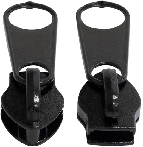 AERZETIX - Juego de 10 cursores N°10 no bloqueables para cremallera espiral | en metal color negro | accesorio para ropa bolsas proyecto de costura y decoración