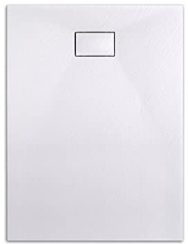 EMKE Receveur de douche 120 x 90 cm - Antidérapant - En SMC - 90 mm - Découpable - Rectangulaire - Blanc