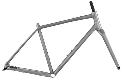 Generico Telaio for Bicicletta Gravel in Alluminio 700 * 45C con Forcella in Carbonio, Cablaggio Nascosto, Freno a Disco da 45 cm/48 cm/51 cm/54 cm, 12 * 142 mm(MatteTiGray,45cm)