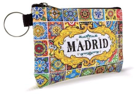 BDM Porte-monnaie Madrid | Puerta de Alcala, Cibeles, Flamenco espagnol | Portefeuille avec fermeture éclair et anneau clés (12,5 x 8,5 cm), Standart, Standard