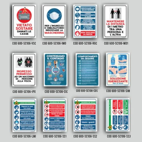 Panneaux d'avertissement et informations en Forex 25 x 35 cm Règles anti-Covid-19