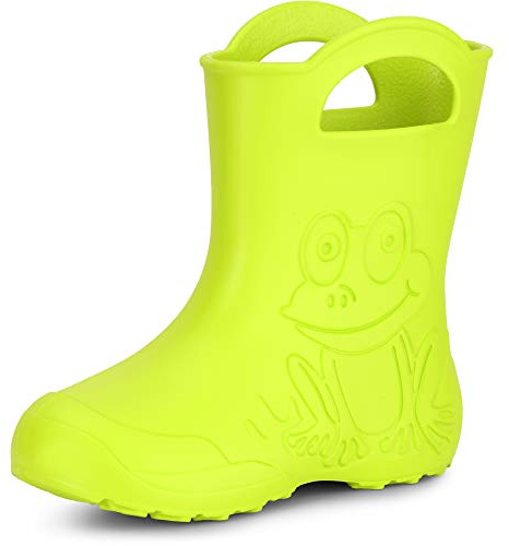 Ladeheid Eva federleichte Kinder Gummistiefel für Jungen und Mädchen Regenschuhe Bequeme und wasserdichte Regenstiefel Kinder LA-CA-01 (Limone, 28/29 EU)