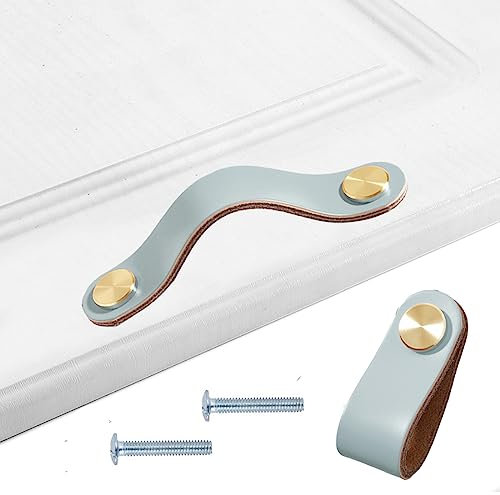 Ledergriffe Möbel;2 Stück Handgemachte Möbelgriffe Leder Knopf Schrankgriff Knöpfe für Ledergriff Küchenschränke Schränke