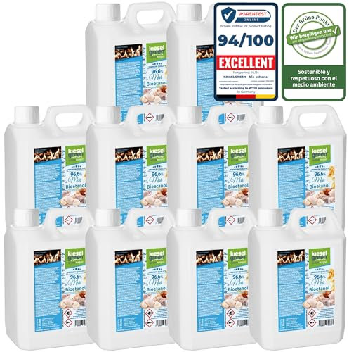 KieselGreen Bioethanolo 50 litri con Fragranza per Caminetto a Etanolo – Bio-etanolo profumato per Ambienti, molte Fragranze - Profumo per Caminetto a bioetanolo da Interno o da Tavolo M50