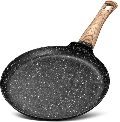 MICHELANGELO Crepe Pan 24cm, Dosa & Pancake Pan with Stay-Cool Handle, Induction Compatible, PFOA Free