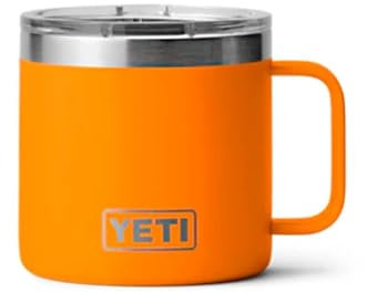 YETI Rambler Mug, Vacuum Insulated Stainless Steel Stackable Mug with Magslider Lid, King Crab, 14 oz (414 ml)