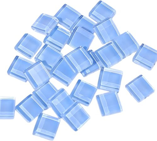 Carreaux de mosaïque 100 g, pierres de mosaïque en cristal, carreaux de mosaïque en verre bleu clair, pièces en verre pour loisirs créatifs