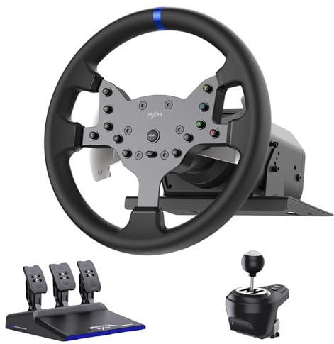 PXN Force Feedback PC Racing Wheel, Detachable 270/900 Degree V99 Driving Gaming Race Sim Steering Wheel Simulator with Pedals and Shifter for Windows PC, PS4, Xbox One, Xbox Series X/S