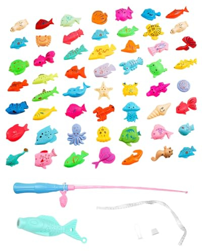 JUKOTA Juguetes acuáticos para niños, juguetes de piscina al aire libre para niños de 3, 4, 5 años o más. 40 juegos de pesca magnéticos, juguetes de baño para piscina/piscina infantil/playa