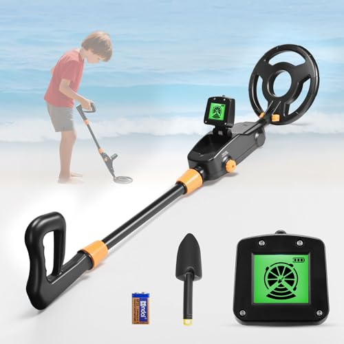 Detector Metales Niños, Ligero Detector de Metales para Niños con Pantalla LCD y Bobina de Búsqueda Impermeable, Metal Detector for Kids de Alta Sensibilidad, Uso en Exteriores