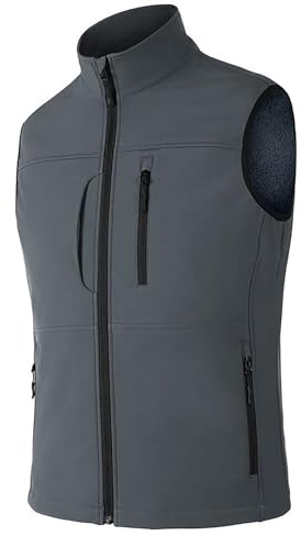 Zzkouine Softshell Weste Herren Fahrradweste Winddichte Ärmellose Jacke Sportlich Trainingsjacke Mehrere Taschen Warmer Golf Softshellweste Für Männer Stichschutzweste Ärmellose Jacke