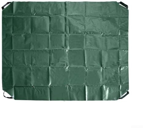 Sacco per rifiuti da giardino pieghevole con 4 manici, telo impermeabile in PE per foglie, detriti da prato, copertura per sabbiera e deposito all'aperto, 1,98 x 1,98 m, verde