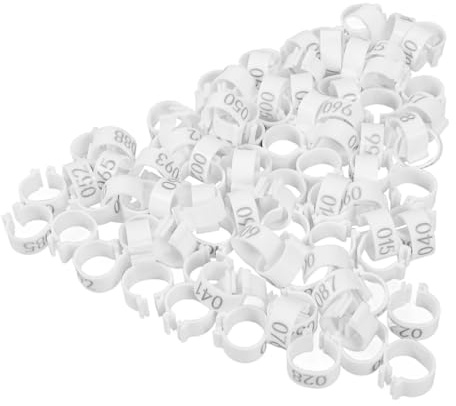 Alipis Anillos de Identificación Fáciles de Manejar y Reducen la Pérdida 100 de Plástico Abs Blanco para Patas de Palomas y Loros Ideales para Aves de Corral