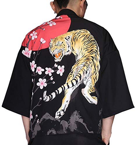 ZooBoo Men's Japanese Kimono Cardigan Lightweight Summer Haori Jacket