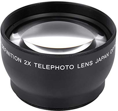 Teleconvertidor HD de 52 mm 2X Teleobjetivo Resistente al Agua para Cámara de Montaje de 52 mm