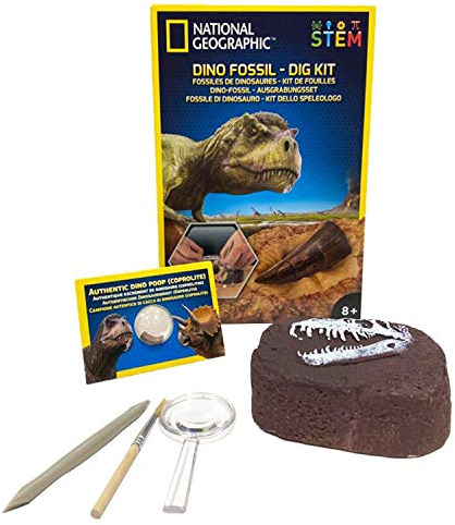 Bandai – National Geographic – Ausgrabungsset: Dinosaurier-Fossilien – Version 2 – Bildungs- und Wissenschaftsspiel – STEM – JM80215