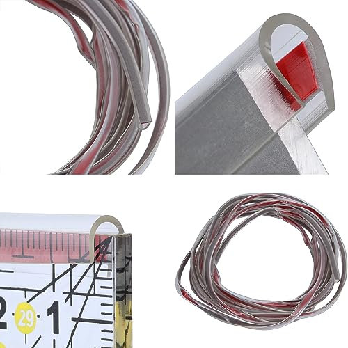 RECAMBO U-Form Gummi Kantenschutz für Autotüren - 5 Meter Auto Gummidichtung und Fensterdichtung, passend für die Mehrheit der Fahrzeuge - transparent