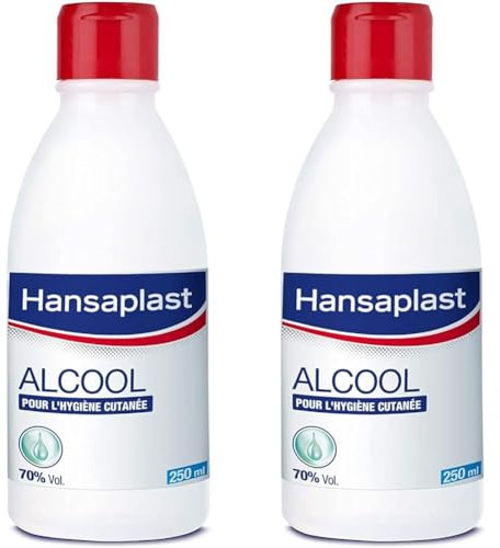 HANSAPLAST Antiseptique Alcool 70 Pour cent Volume (1 x 250 ml), Alcool modifié pour désinfection cutanée, Solution désinfectante pour petites plaies superficielles (Lot de 2)
