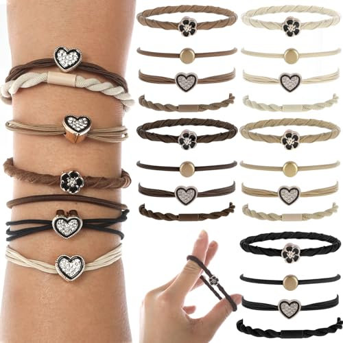 20 Stück Boho Haargummi, Haargummi Damen Haargummi Armband Haargummis Mädchen Haargummi Spirale Hair Tie Geflochtene Haarbänder Armbänder Elastische Boho Haargummi Für Dickes Und Dünnes Haar Mädchen