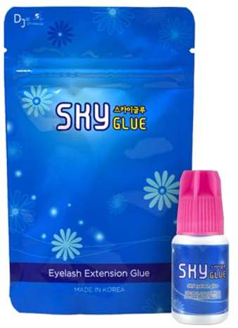 P-Beauty - Colla per extension per ciglia Sky Glue tipo C, 5 ml, con tenuta ultra forte e meno vapori, tempo di asciugatura 3-4 secondi, durata 5 settimane, colla permanente