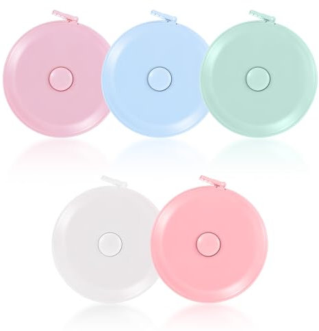 Yuanchu Schneidermaßband, 5 St Einziehbares Maßband Körper Maßbänder Zum Nähen Weiches Measuring Tape Maßband Nähen Massband Stricken Länge Brust Taillen Messen Schneidern Basteltuch 150cm/60in