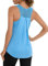 Terecey Yoga Tank Top Damen Atmungsaktives Racerback Funktionsshirt Ärmelloses Sport Training Workout Lauftop mit Mesh Zurück, Himmelblau M
