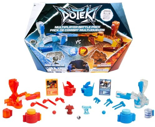 Doteki Heatoru & Arctos Champion Set, Multiplayer Battle Pack, Dynamic Arena Game for 2+ Players, Customizable Battles, Compatible with All Packs, Ages 8+, Blue and Red