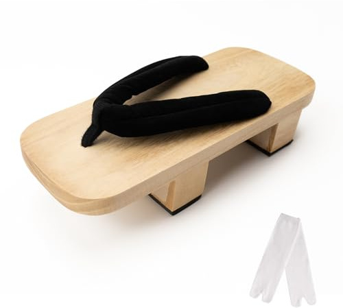 jinwinda Sandales traditionnelles japonaises en bois Geta, pantoufles (bois-rouge, système de tailles de chaussures EU, adultes, femmes, numérique), 44 EU Étroit