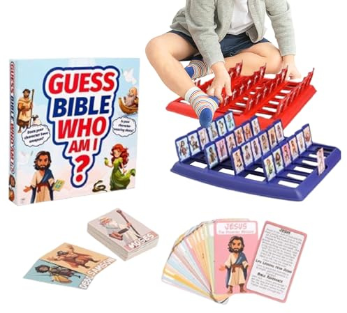 Juego Adivina La ¿Quién Soy Yo? Clásicos 24 Personajes Sagrados con Historias De Vida Y Tarjetas De Versículos | Fácil De Jugar, Adivina Quién Es La , Juegos De Mesa para Niños Y Familia