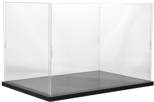 Happyyami Vitrina Transparente para Figuras de Muñecas Base Negra Caja Expositora Acrílica Anti Polvo Tamaño 30X20X20 CM Estuche para Almacenamiento y Exhibición de Modelos y Colecciones