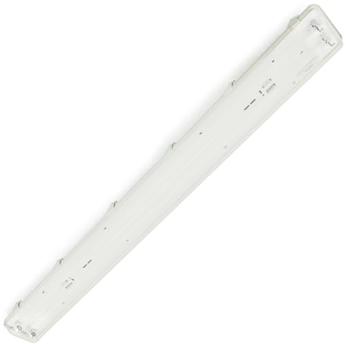 BeMatik - Pantalla estanca para tubo LED 2 x 1500 mm con conexión en dos extremos IP65 T8 G13