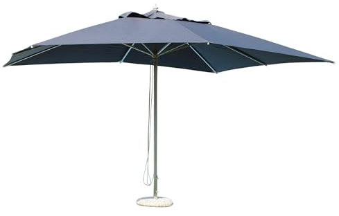 MilaniHome.it - Ombrellone da Giardino 3x3 Palo Centrale Alluminio Grigio Scuro per Esterno Ristorante Gelateria Bar Hotel Albergodi coloreGrigio