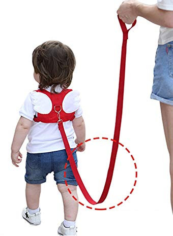 Vektenxi Kleinkind-Leine Anti verlorene Leine Baby-Sicherheitsleine Kleinkind-gehende Bügel-Sicherheitsgurt-Rucksack für Baby oder Kinderengelsflügel Form Rot