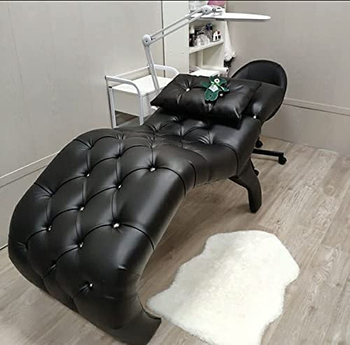 Untitled Anatomische Kosmetikliege mit verstellbarem Kopfteil, Kunstleder, 175x70 cm, Liege für Wimpernverlängerung, Couch für Beauty Salon - 11 schwarz
