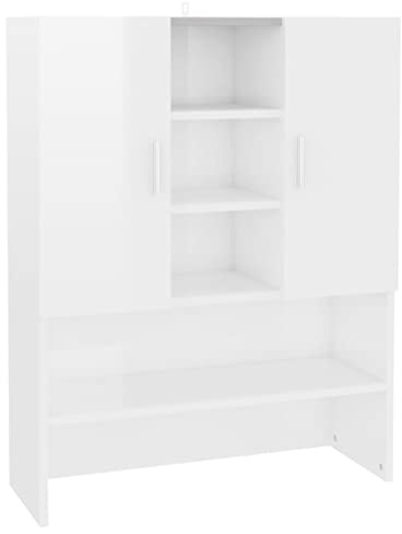 vidaXL Mobile per Lavatrice Bianco Lucido 70,5x25,5x90 cm