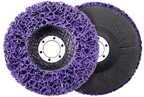 2 x Discos de Limpieza Gruesos de 115 mm de Diámetro CSD Disco Pulido Disco Limpieza, Púrpura para Amoladora Angular Pulido Disco limpieza