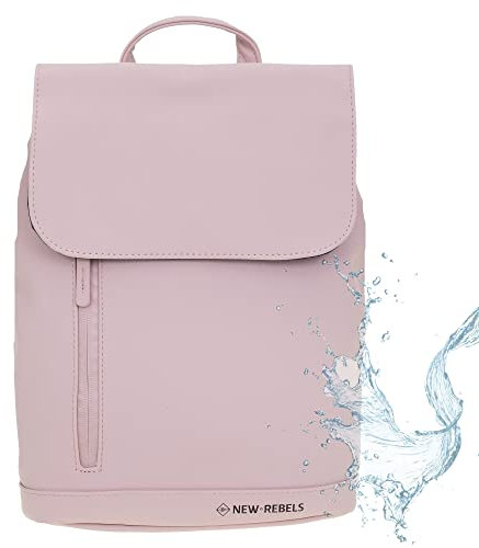 New Rebels Rucksack Damen Daley Fashion small Damenrucksack Mini Handtasche Plane 51.1312 + Schlüsseletui (Dusty Rose 13)