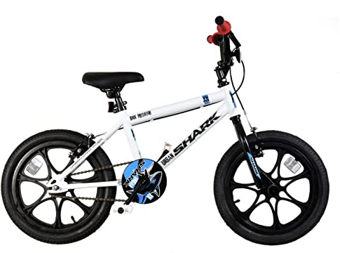 XN Urban Shark Kids 16 BMX Bicycle Bike - Gloss White/Black