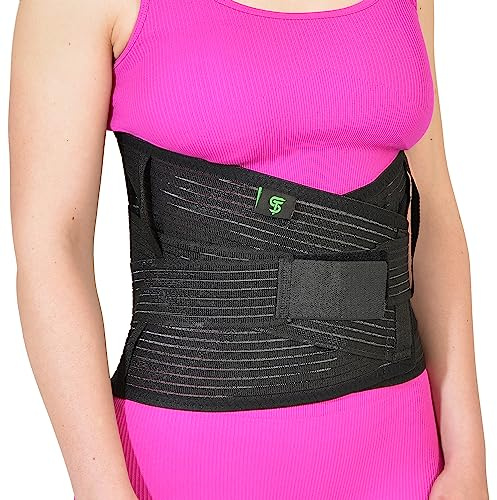 Sportherapy Fascia Lombare Supporto Schiena Universale | Busto Ortopedico Lombare con Stecche Rimovibili | Fascia Elastica Lombare per la Stabilizzazione della Zona Sacro Lombare (L 100/120 cm)