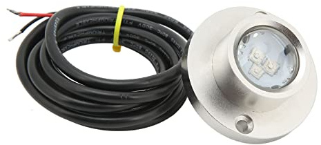 Qcwwy Luce Subacquea per Barca LED Luce Subacquea Lampada Tappo di Scarico Luce Subacquea LED Marina IP68 Impermeabile 12V / 24V DC 3 Perline Lampada LED Acciaio Inossidabile 316 (Bianco)